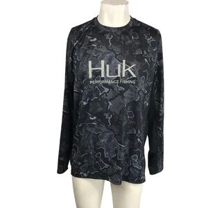 Huk Performance Fishing Long Sleeve Camo Shirt Men's Size Large